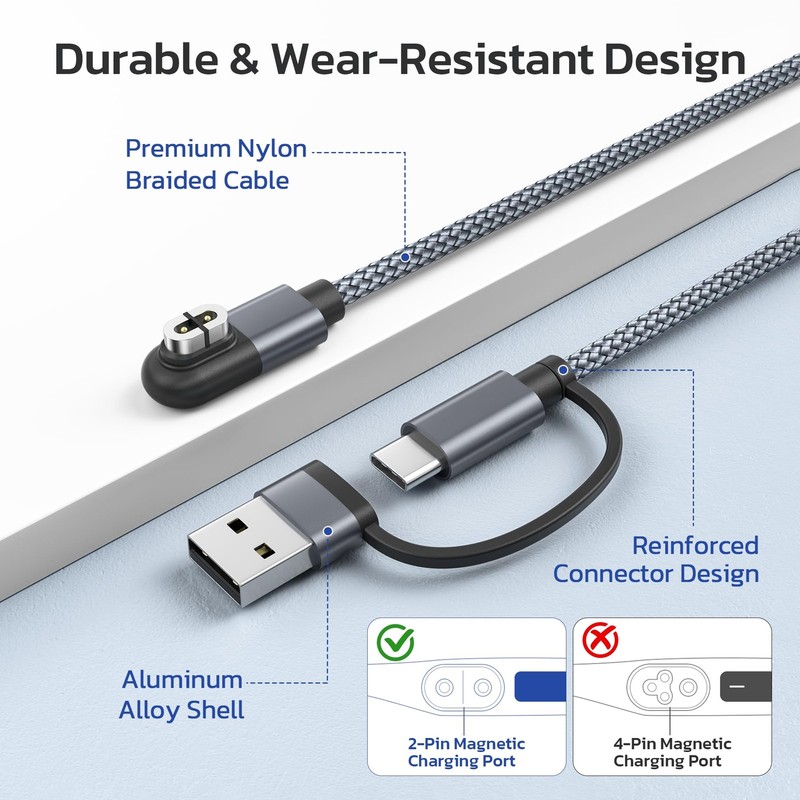 2in1 USB C Charging Cable for Shokz 4FT 2Pack,AfterShokz Headphone Charger,US... gallery