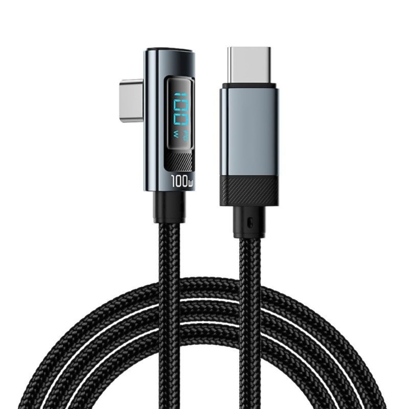Bendable USB C Cable 100W Power Delivery with LED Screen for Type C Devices gallery