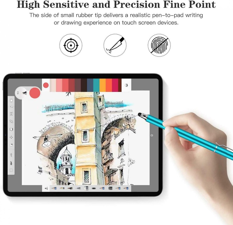 STYLUS TOUCH SCREEN PEN FIBER TIP ALUMINUM LIGHTWEIGHT BLUE for CELL PHONES gallery