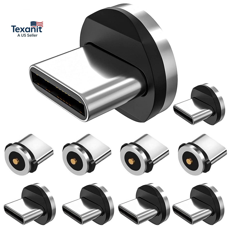 Magnetic Connector Tips Head for Type C Android Devices (10 Pack), USB C Magneti