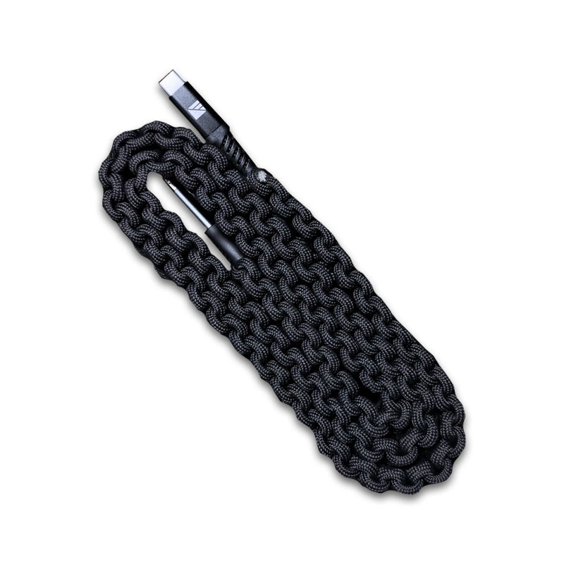 Dark Energy USB-C Charging Cable 100 Watts With Paracord 6ft. Long – Black