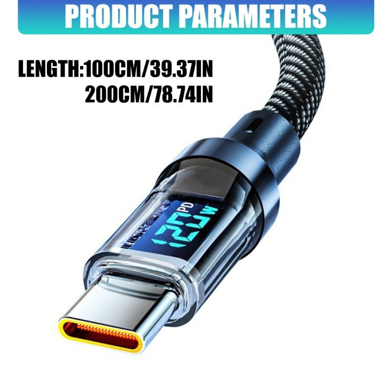 Digital Display USB to Type C Charging Cable Power Monitor for Efficient Use gallery