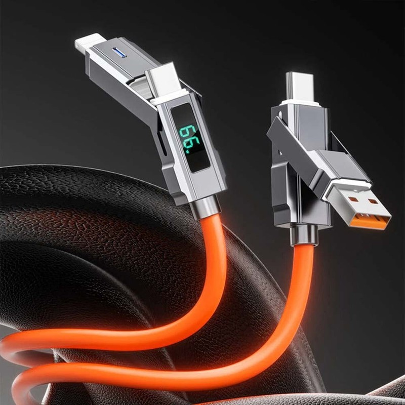 4 in1 Digital Display USB Type-C PD Fast Charging Cable 100W For iPhone Android gallery