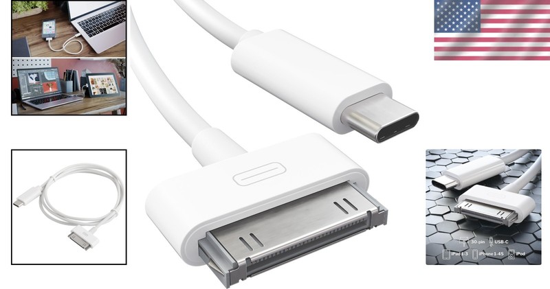 30-Pin to USB C Adapter Cable for iPhone, iPad, iPod – 6ft Next-Generation Da... gallery