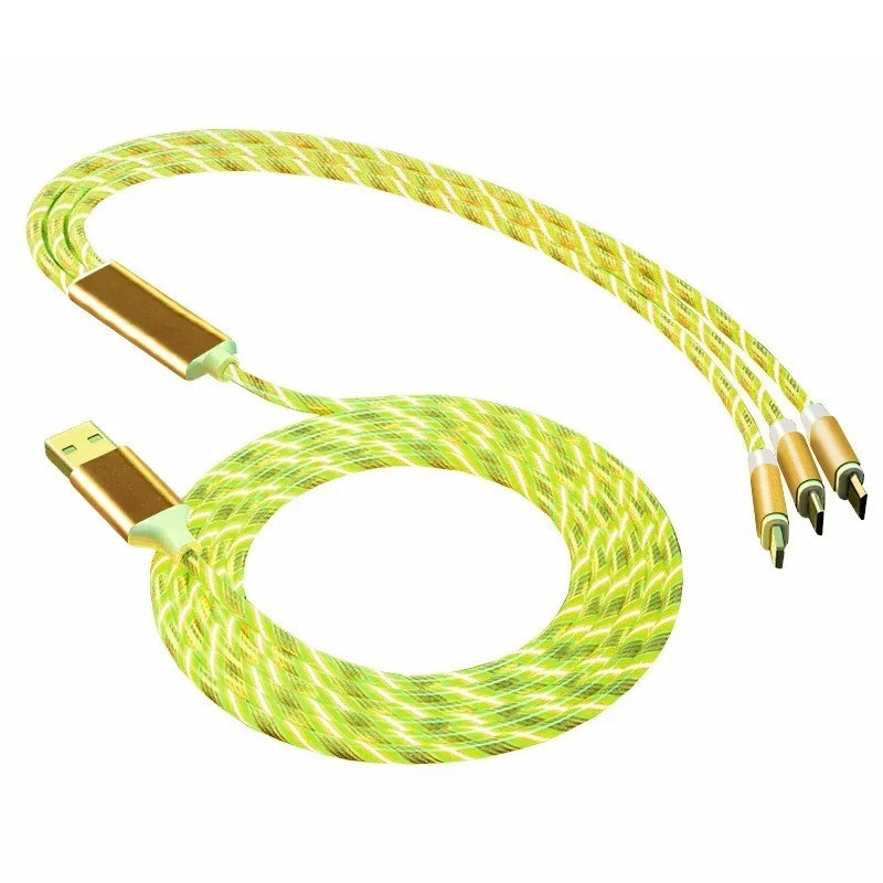 3-in-1 Multi USB Universal Flowing LED Light Up Phone Charge Cable, With Interfa gallery