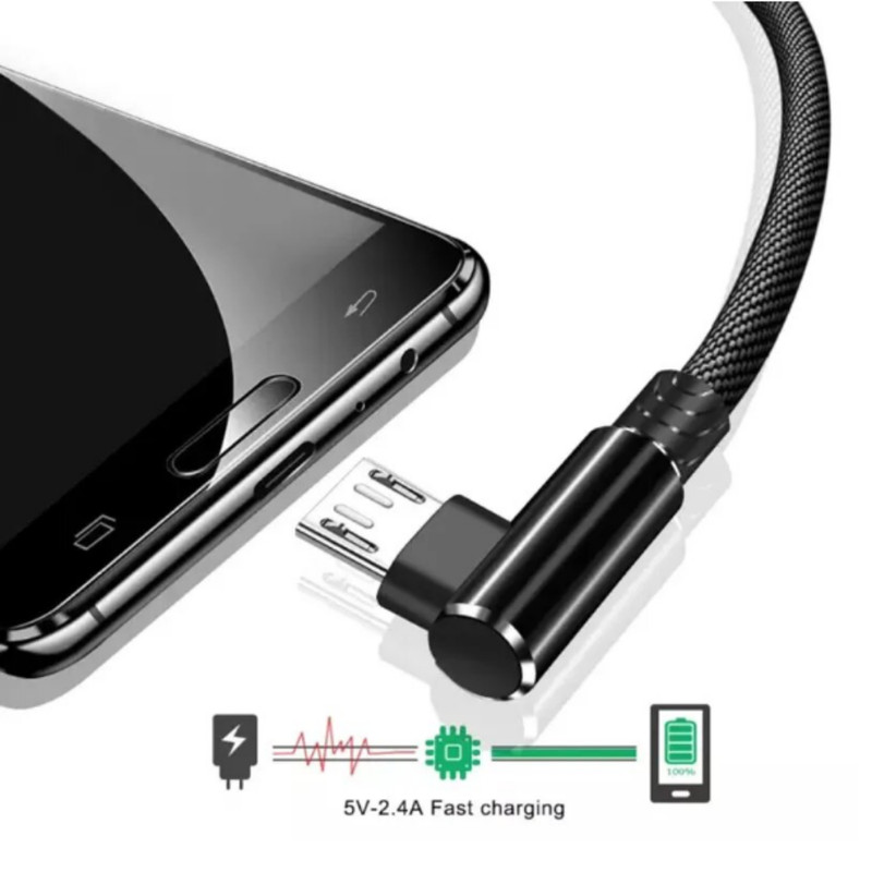 6-Pack Micro USB Cable 90 Degree Fast Charging 3/6/10Ft For Samsung Android Lot gallery