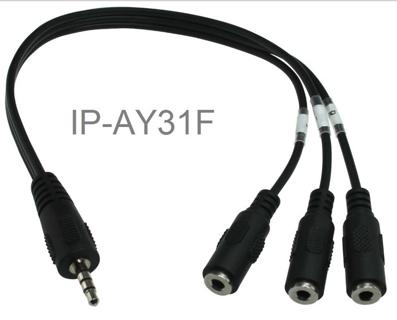 1ft 3.5mm TRRS Male to 3×3.5mm TS Mono Female Left/Right & Microphone Cable
