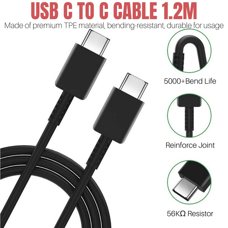 For Samsung Galaxy Series iPhone 15 USB-C to USB C 3Ft Super Fast Charging Cable gallery