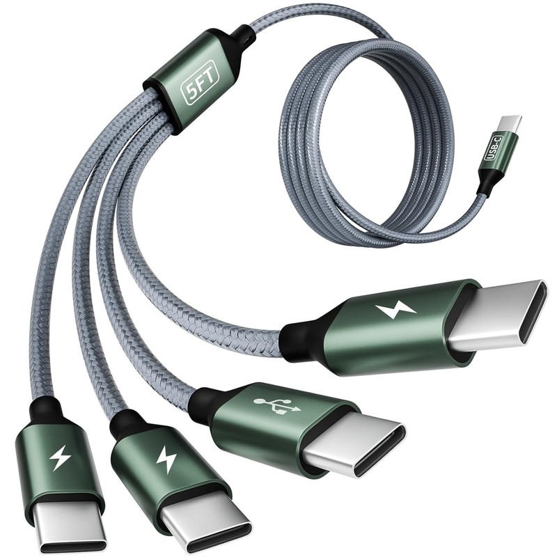 USB C Multi Charging Cable with 4 Type-C Connectors, USB C Splitter 1 in 4 Out M gallery