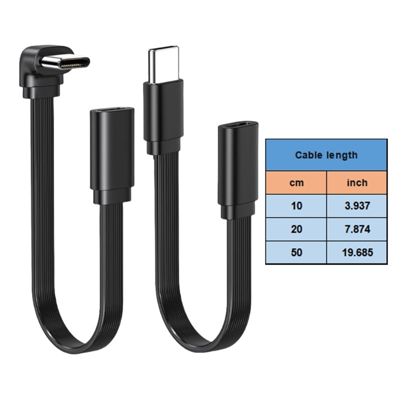 Straight Head/Right Angle USB C Extension Cable for Tight Space and Easy Access gallery