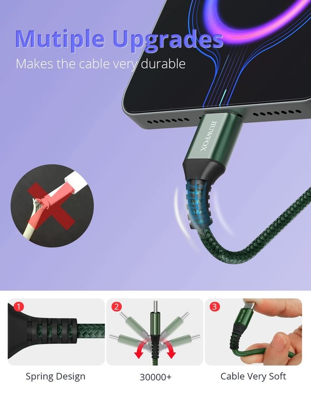 USB C to USB C Charging Cable 10ft 60W Fast Charger for iPhone 17/S25 - Durable gallery