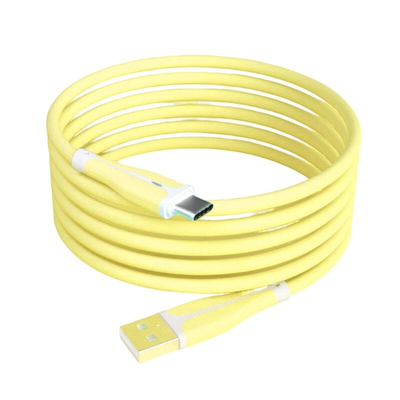 Soft Silicone USB to Type-C Cable for Mobile Phones with Type-C Port