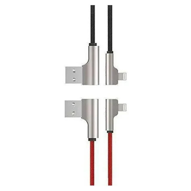 Aukey CB-AL01 USB To Data Cable 2M*2 Black & Red Braided Cable 2 Pack gallery