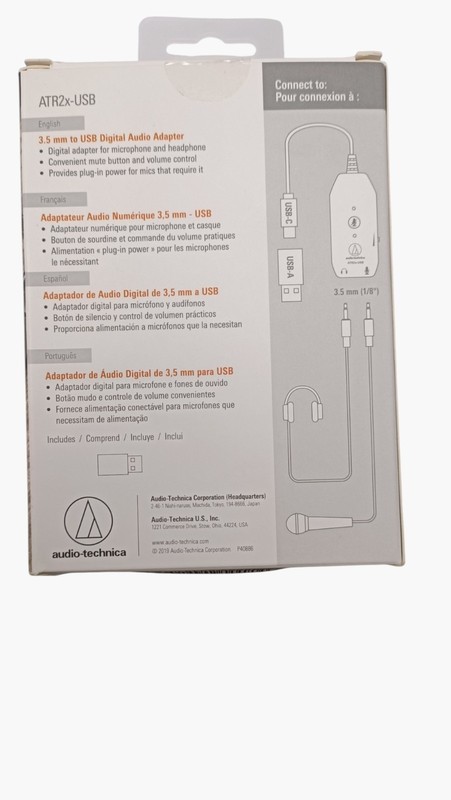LOT of 2 - Audio-Technica ATR2x-USB 3.5mm to USB 2.0 Type-C Audio Adapter gallery