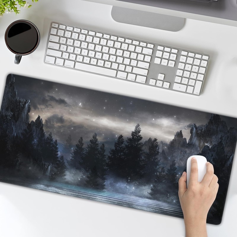 Forest Extra Large Black Gaming Mouse Pad Non-Slip Rubber Giant Mountain Mous... gallery