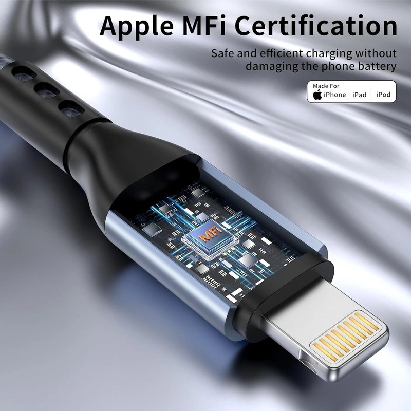 USB C to Lightning Cable 3Pack 6 FT Apple MFi Certified iPhone Fast Charger Type gallery