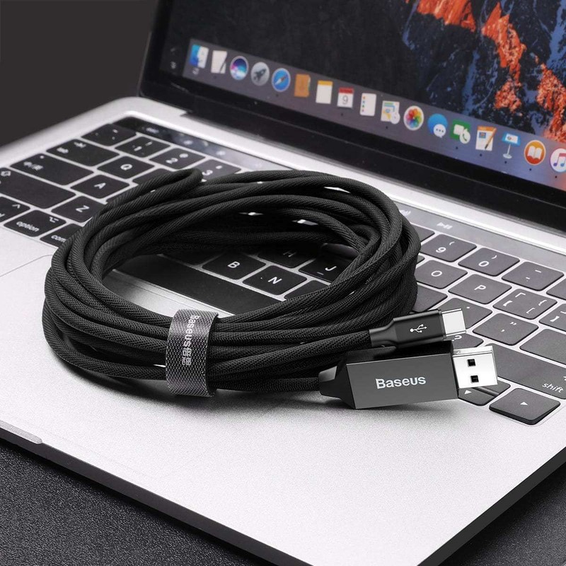 Baseus 5M 3A Fast Charge Type-C to USB Braided Charging Data Cable QC 3.0 16 FT gallery