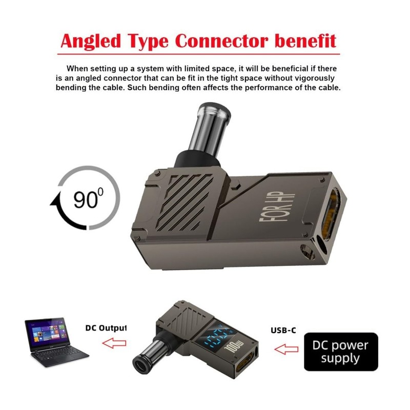 ChenYang USB C to DC Adapter,USB C Female to DC 7.4x5.0mm Barrel Jack Plug PD... gallery