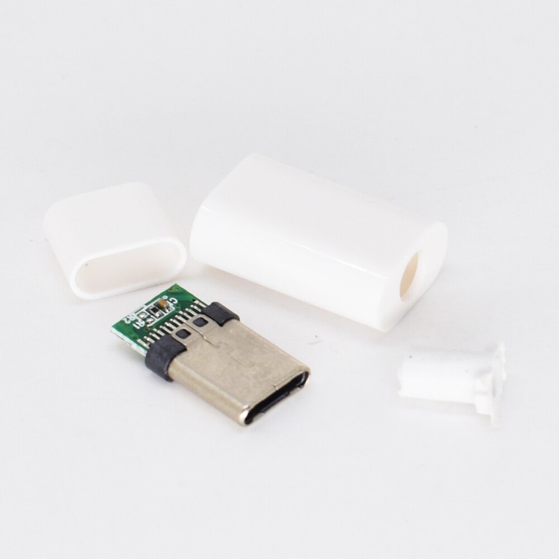 1set White USB 3.1 Type C USB C Male Plug DIY Connector Solder Housing Cover gallery