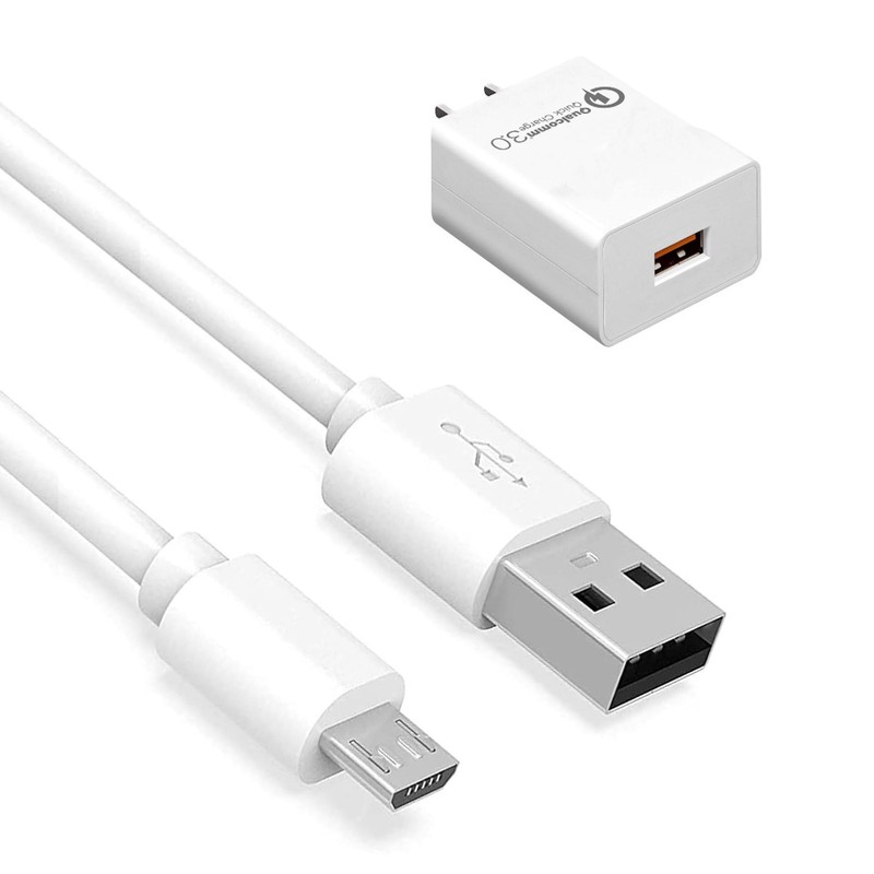 6Ft Long USB to Micro-USB Cable Cord & AC Block Accessory Designed for Old (2...