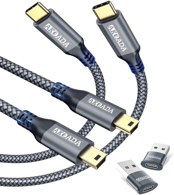 2 Pack Mini B to USB C Cable 10Ft, USB C to Mini USB Cable Charging Cord for Gop