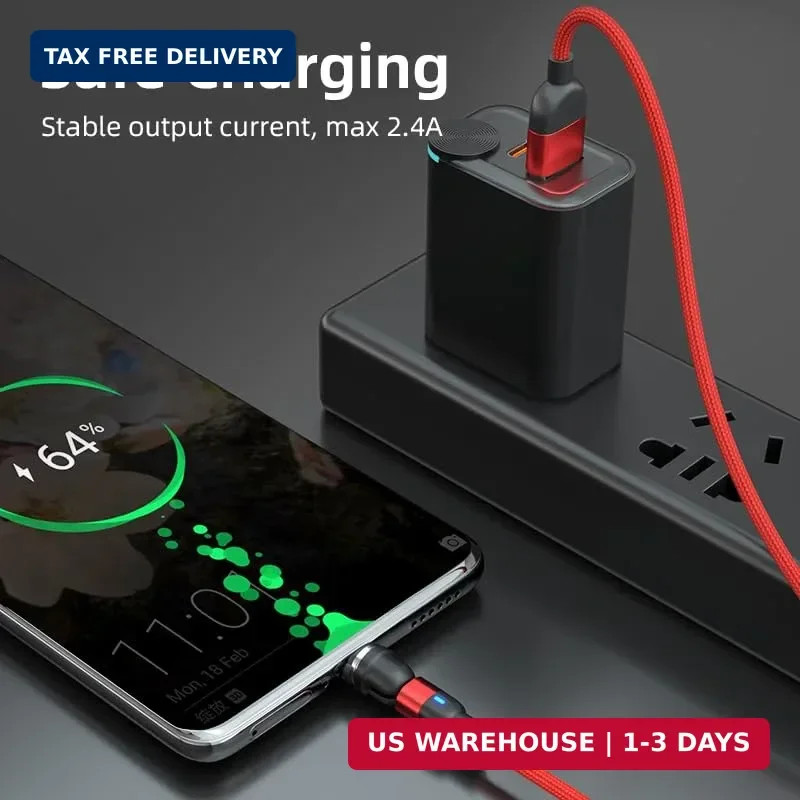 Magnetic Charging Cable 3-Pack 540° Rotation Magnetic Phone Charger Cable with L gallery