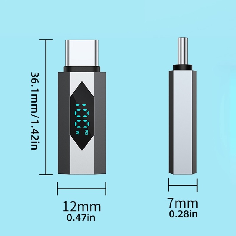 100W USB C Adapters Type C to USB C Adapters Type C LED Display Adapters OTG gallery