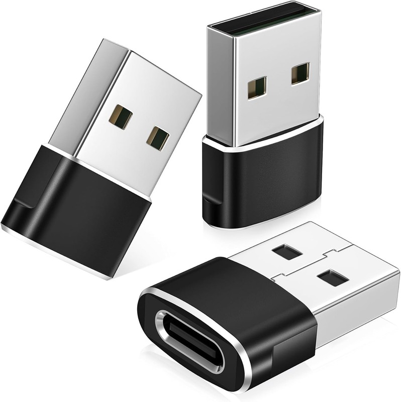 USB to USB C Adapter 3 Pack,Type C Female to USB A Male Cable Converter for Mac
