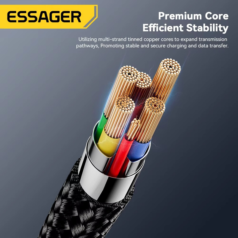 USB-A To USB-C Cable 3A Fast Charging Braided Lead For Xiaomi Samsung iPhone 1M gallery