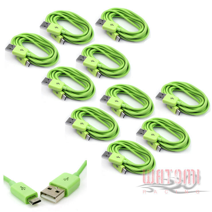 10X 10FT MICRO USB DATA CHARGER CABLE GREEN NOKIA LUMIA 920 LG OPTIMUS G L9 G2