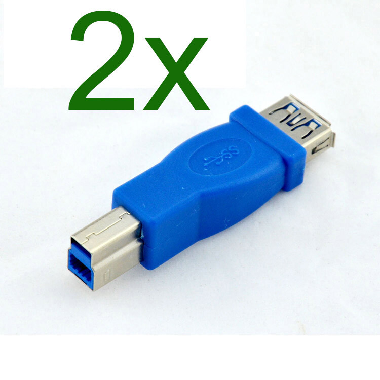 2pcs USB 3.0 A female to Printer B male converter adapter F/M gallery