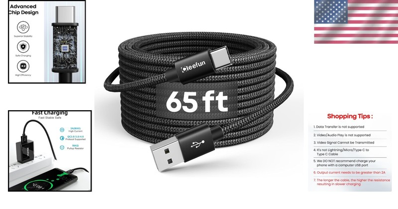 65ft Extra Long USB C Cable - Fast Charging Cord gallery