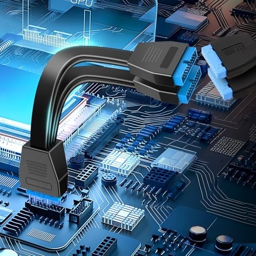 USB 3.0 Motherboard Header Splitter,19/20 Pin 1 to 2 Y Extension Cables for T... gallery