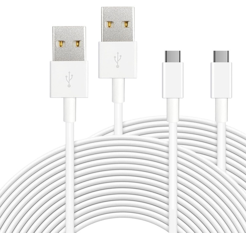 Durable 10ft USB A to USB C Charging Cords - Ideal for Security Cameras & Phones gallery
