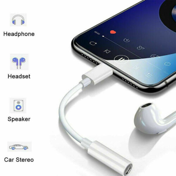 For iPhone Headphone lot Adapter Jack 8Pin to 3.5mm Aux Cord Dongle Converter gallery