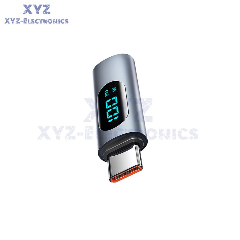 Digital Display PD 100W USB C to Type C Adapter Type-C Male to Female Converter