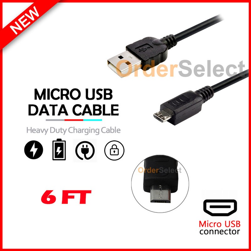 Micro USB 6FT Rapid Cable Cord for Phone Alcatel 1x Evolve/A30 Fierce/AVALON V