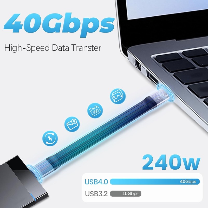 Short USB C Cable - 5.9 inch 240W PD Fast Charging 40Gbps Data Transfer Short... gallery