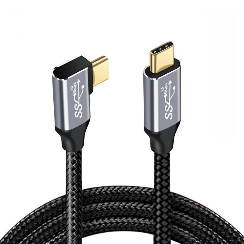 NFHK Type-C USB-C Male to Male Right Angled USB3.1 10Gbps 100W 90 Degree Cable