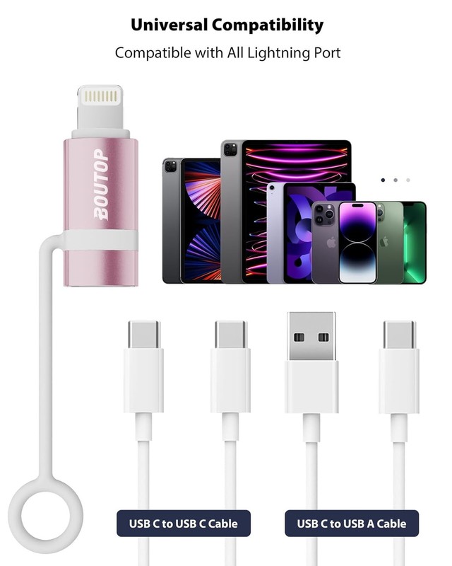 [MFi Certified] 36W USB C to Lightning Cable Adapter, 2 Packs, Rose Gold gallery