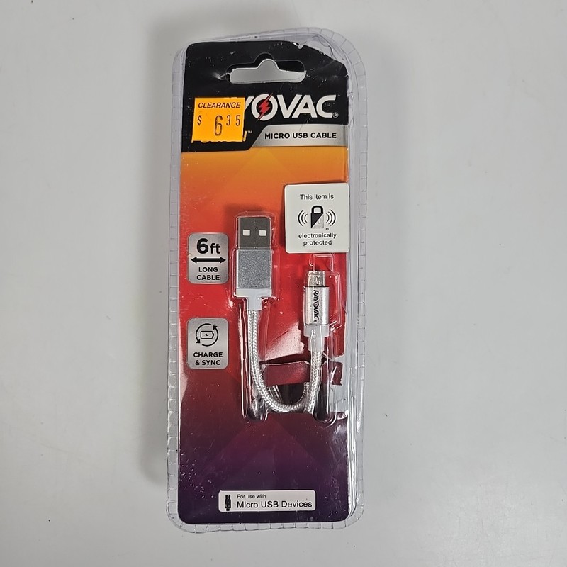 Rayovac Fusion - Micro USB Cable - 6ft Long Cable - Charge & Sync - White