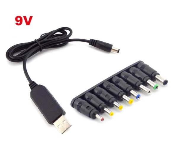 5V to DC 12V Universal USB Power Boost Cable 2.1x5.5mm Charger Cord With 8 Tips gallery