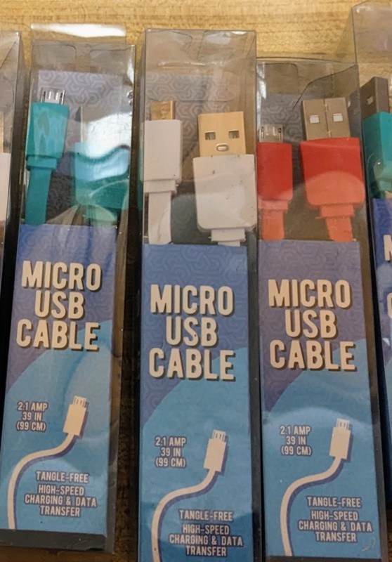 Micro-USB Charging & Data Sync Cable 39in Tangle-Free High-Speed 3 pack