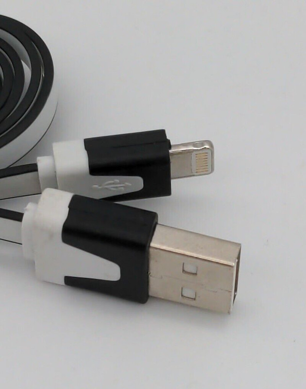 Charging Cord USB to 8 Pin Charging Cable for iPhone Black and White Unbranded gallery