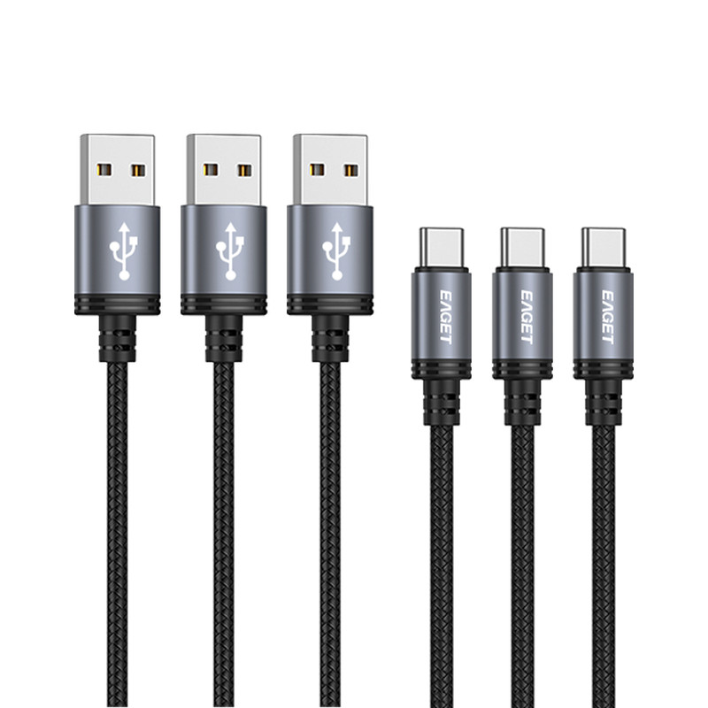 3PCS 15W 480Gbps Data Transfer Cable USB Type-C Charging Braid for iPhone 17 16