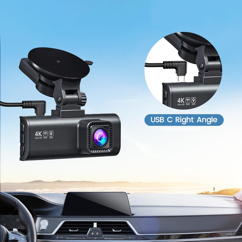 weishan USB C Dash Cam Power Cord, USB to 90-Degree USB-C Charging Cable for ... gallery