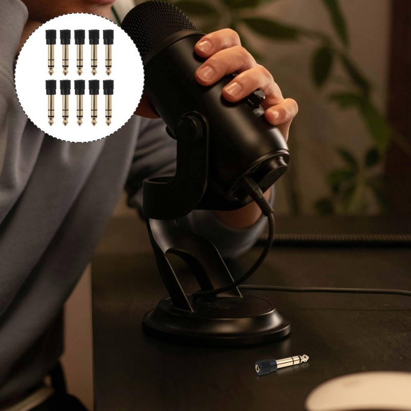 10 Pcs Microphone Adapter Headphone Adapters Audio Converter Aux for gallery