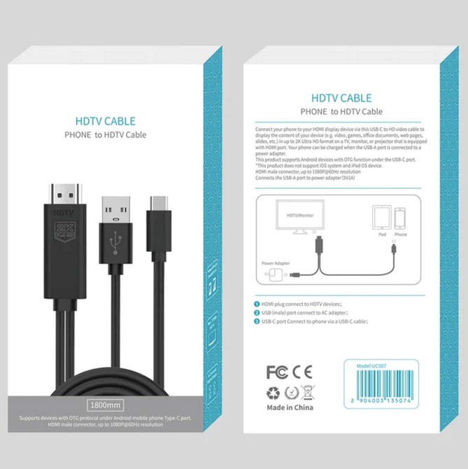 USB-C to 2K HDMI HDTV Adapter (APK Installation Required) AV for Cell Phones gallery