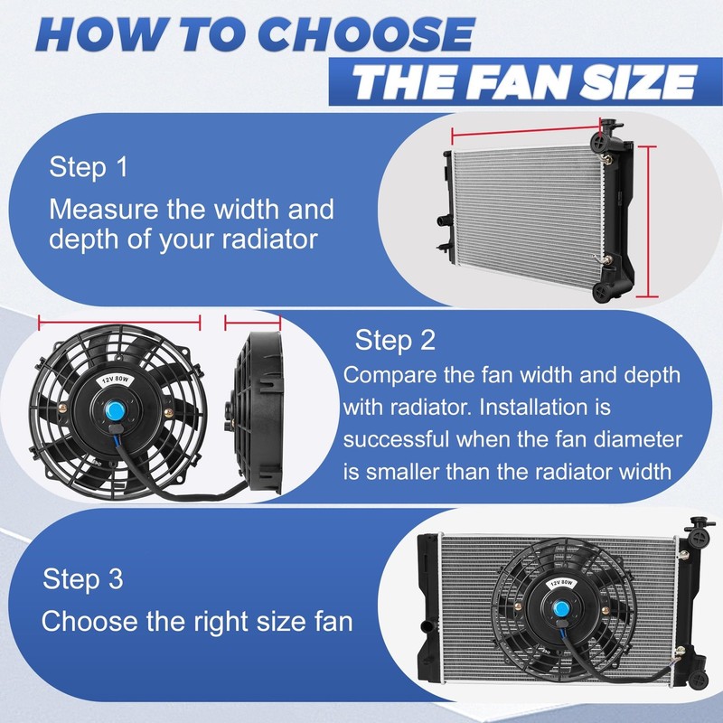 7 inch Universal Electric Radiator Slim Fans Push Pull 12V 80W Mounting Kit gallery