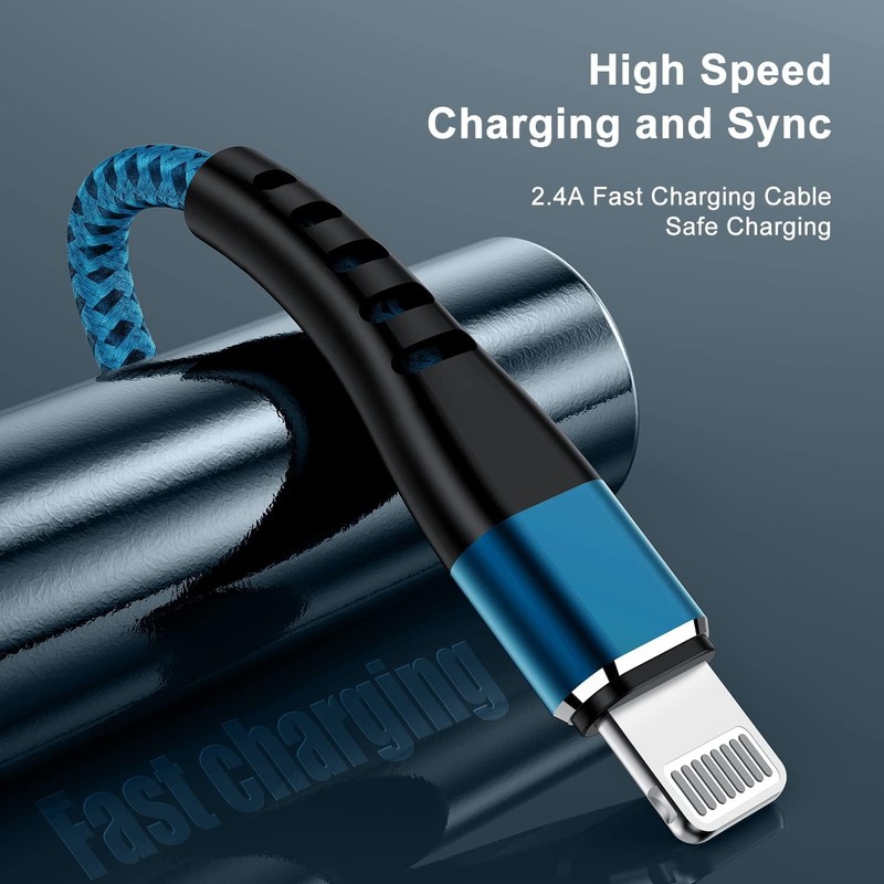 Essri 2Pack for iPhone Charger Cord 3FT, Lighting Cable 3 Feet 3 Feet, Blue gallery